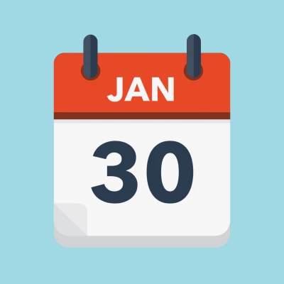 Calendar icon showing 30th January